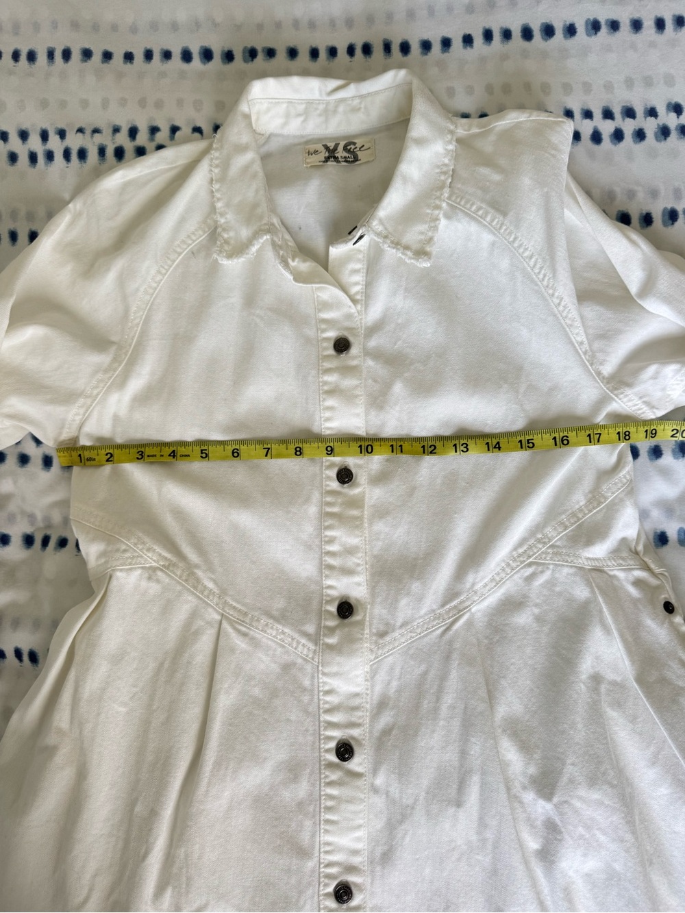 Free People Hannah Denim Long Sleeve Button-Front Mini Dress - Size XS - Picture 14 of 15
